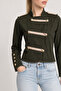 Napoleon Buttoned Gabardine Jacket Lki̇0055 Khaki̇ - 4