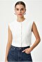 Women's Power Off-White Lined Woven Vest