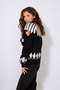 Jacquard Patterned Circular Neck Tricot Sweater Black - 3