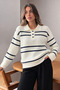Women's Knitted Shirt Collar Button Detailed Knitwear Sweater - 2