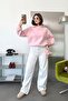 Women's Hooded Basic Sweatshirt Pink - 27K 2672 - 3