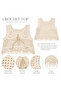 Women’s White Crochet Tie-Front Fringe Crop Top - 4