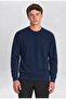 Men's Navy Blue Crew Neck Ottoman Sweatshirt