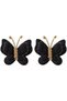 2 Pcs Butterfly Hair Bow Clips for Girls,4.3 CM Cute Hair Barrettes for Infants and Toddlers,Black