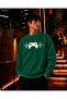 Men's Gamepad and Heartbeat Stripe Detailed Crew Neck Casual Regular Fit Sweatshirt