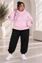 Women's Plus Size Floral Print Hooded 2-Piece Tracksuit Set Comfortable Fit Jogger Casual Sports Set