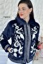 Embroidered Rabbit Textured Fur Jacket 7K002