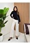 Women's Stand Collar Buttoned Long Sleeve Knitwear Blouse