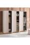 Cohen 6 Door Wardrobe - High Gloss Off White - 2