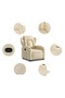 Fotoliu rabatabil, material textil crem - 5