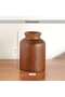 Pecan Wooden Decor Vase 14x14x21cm - Brown - 6