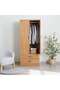 Zoyal 2 Door Wardrobe Mdf - Walnut