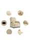 Fotoliu rabatabil, crem, material textil - 5