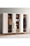 Lucille 6 Door Wardrobe - White - 2