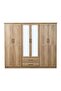 Grimsby 6 Door Wardrobe 2 Drawers With Mirror Engineered Wood - Walnut - 2