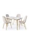 Arith 1+4 Dining Set Sintered Stone - Beige & Gold - 6