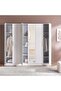 Flexo 6 Door Wardrobe With Mirror - White - 4