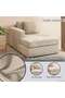 Reem Left Arm Modular Chaise- Beige - 4