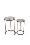 Vira Metal & Mosaic Table Set Of 2 - Red - 2
