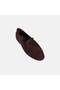 Women's Bitter Brown Suede Leather Loafer with Stitching Detail - 7