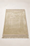 Soft Velvet Textured Prayer Mat - Patterned Tufted Prayer Mat