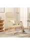 Scaun de relaxare, crem, material textil - 2