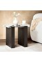 Larvish End Table Marble - Black & White