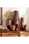 Pecan Wooden Decor Vase 14x14x21cm - Brown - 3