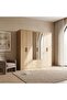 Grimsby 6 Door Wardrobe 2 Drawers With Mirror Engineered Wood - Walnut