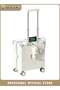18 Inch Aluminum Frame Carry-On Luggage, Thickened PC Portable Suitcase, Built-in Cup Hold