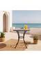 Mia Round Metal Printed Table -black
