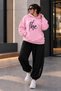 Women's Plus Size Printed Hooded 2-Piece Tracksuit Set Oversize Comfortable Fit Jogger Bottom Top Set