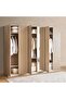 Adaline 6 Door Wardrobe With Mirror - Grey - 2