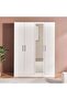 Flexo 4 Door Wardrobe With Mirror - White