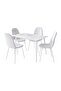 Arith 1+4 Dining Set Sintered Stone - White & Cream - 6