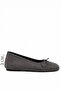 Fly Women's Suede Gray Blunt Toe Thin Bow 3cm Hidden Heel Flat Sole Ballerina Ballet Shoes - 3