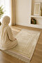 Soft Velvet Textured Prayer Mat - Patterned Tufted Prayer Mat - 3