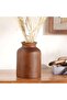 Pecan Wooden Decor Vase 14x14x21cm - Brown