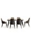Brooklyn 1+6 Dining Set Marble - White Black" - 7