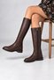 Women's Genuine Leather Elastic Riding Boots - 2