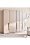 Roma 6 Door Wardrobe - Cream - 2