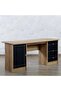 Moravia Office Desk With Pedestal -natural Black - 4