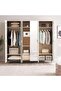 Aversa 6 Door Wardrobe With Mirror - White - 7