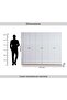 Humana 6 Door Wardrobe - Grey High Gloss - 8