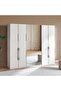 Mercan 6 Door Wardrobe With Mirror - Cream