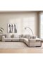 Aycox Corner Sofa Set - Beige - 3