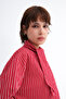 Scarf Detailed Striped Shirt G3236 - 5