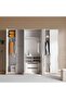 Mercan 6 Door Wardrobe With Mirror - Cream - 2