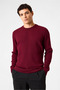 Burgundy Crew Neck Sweater - 2