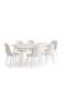 Arith 1+6 Dining Set Sintered Stone - White & Cream - 5